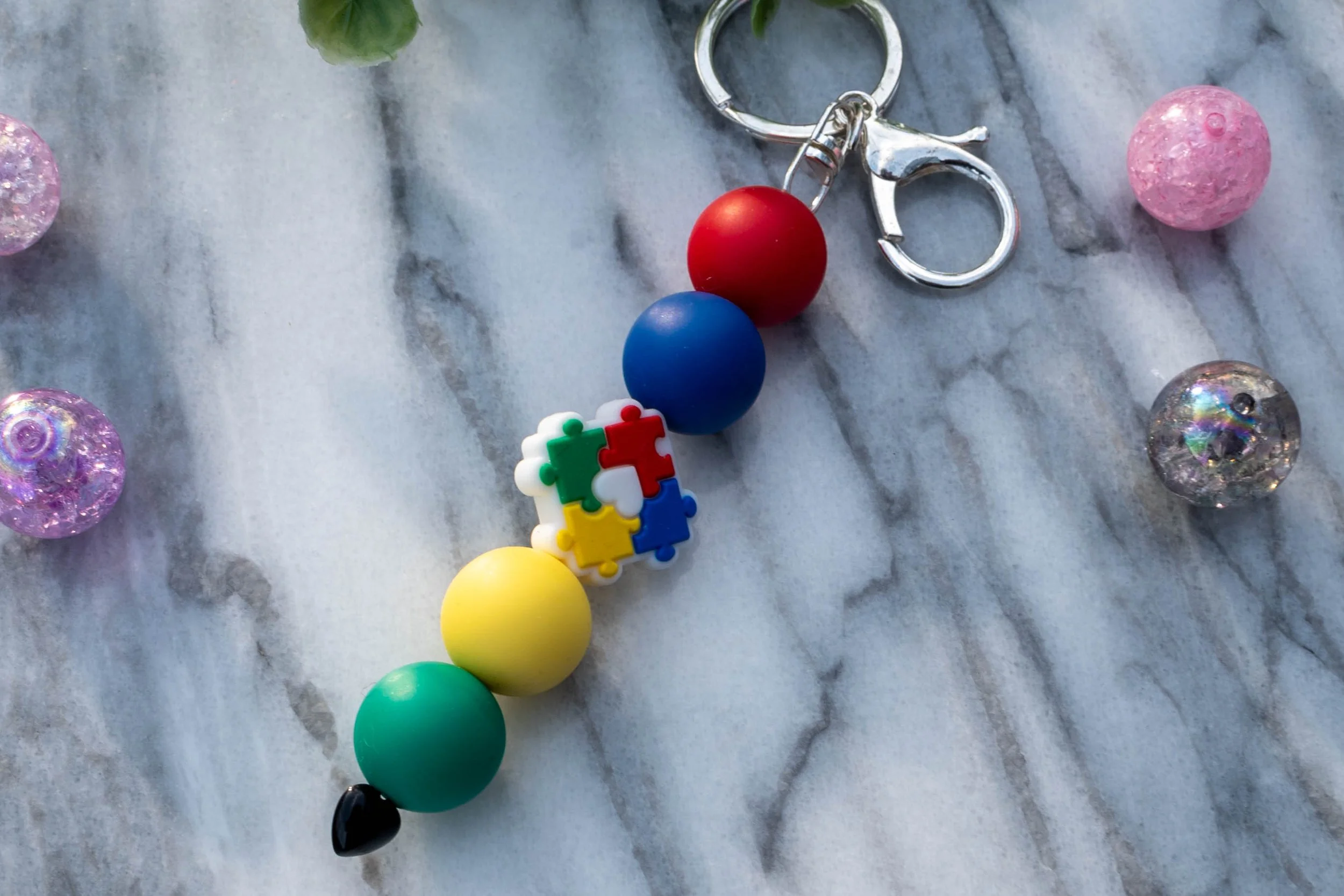 Autism puzzle 2025 piece keychain